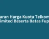 Kisaran Harga Kuota Telkomsel Unlimited Beserta Batas Fupnya